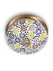 Multicolored Mosaic Brass Ceiling
  Lamp-Large