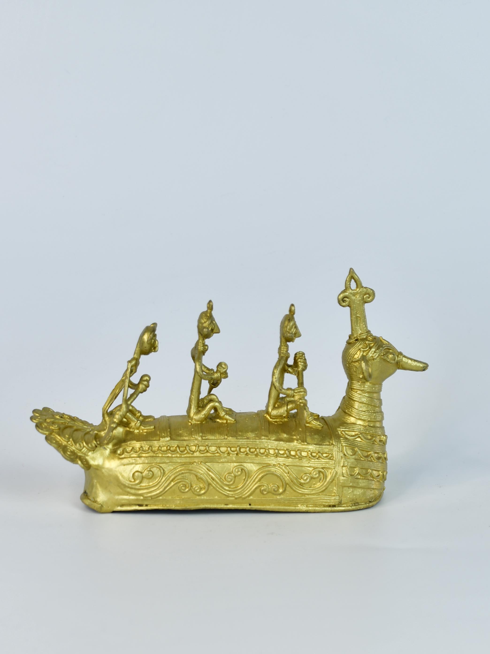 Premium Brass Dhokra Art Ancient Boat
