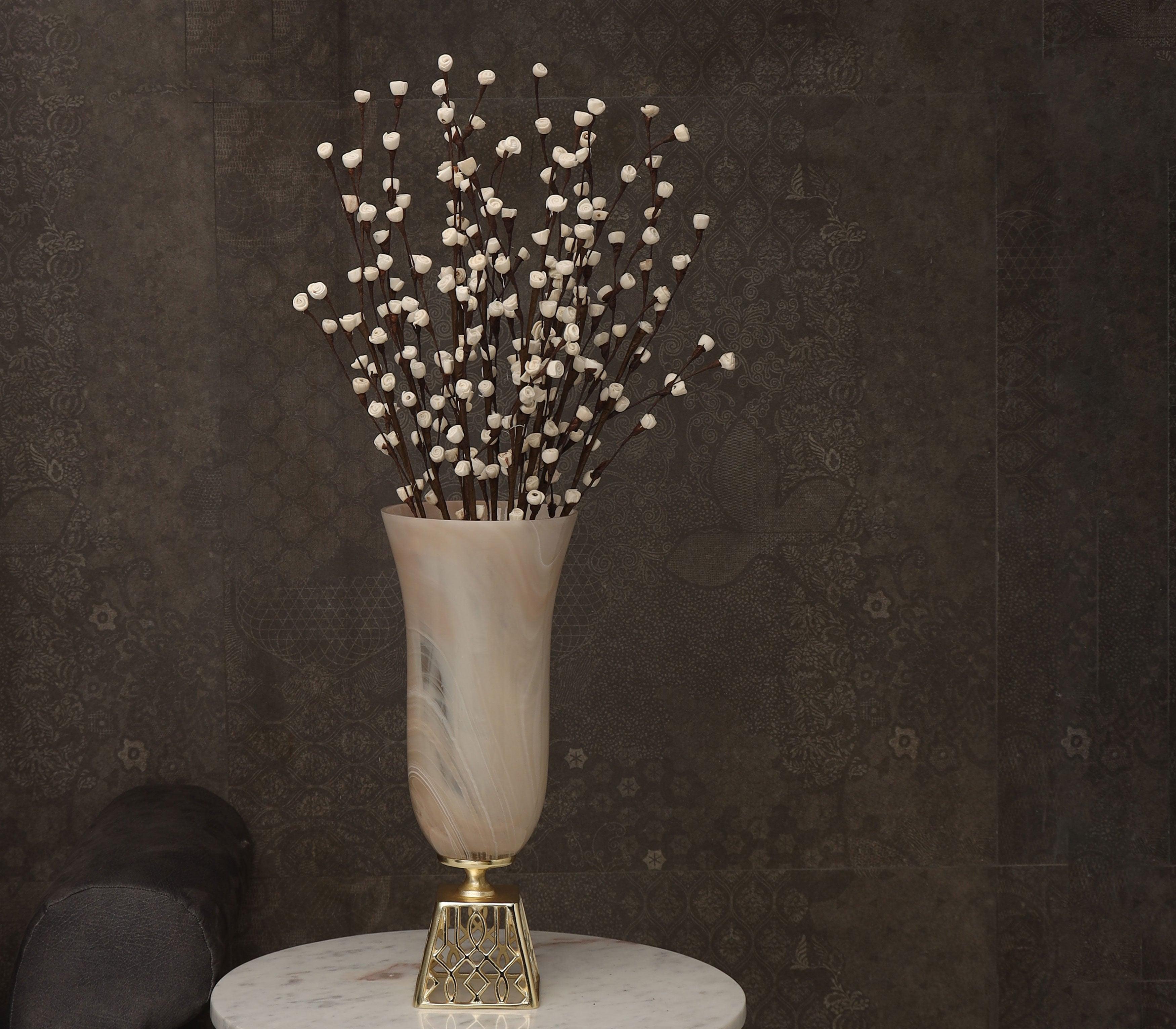 Sahara Jewel Flower Vase | Gold Finished