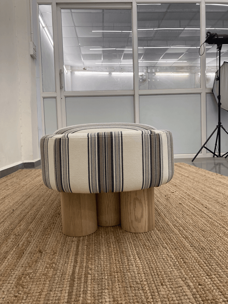 Pillar Bench | Fabric Upholstery, Solid Ash Wood