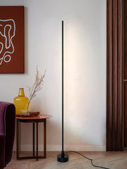 Modern Black LED Corner Floor Lamp with 60-Inch Sleek Pipe