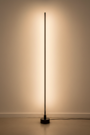 Modern Black LED Corner Floor Lamp with 60-Inch Sleek Pipe