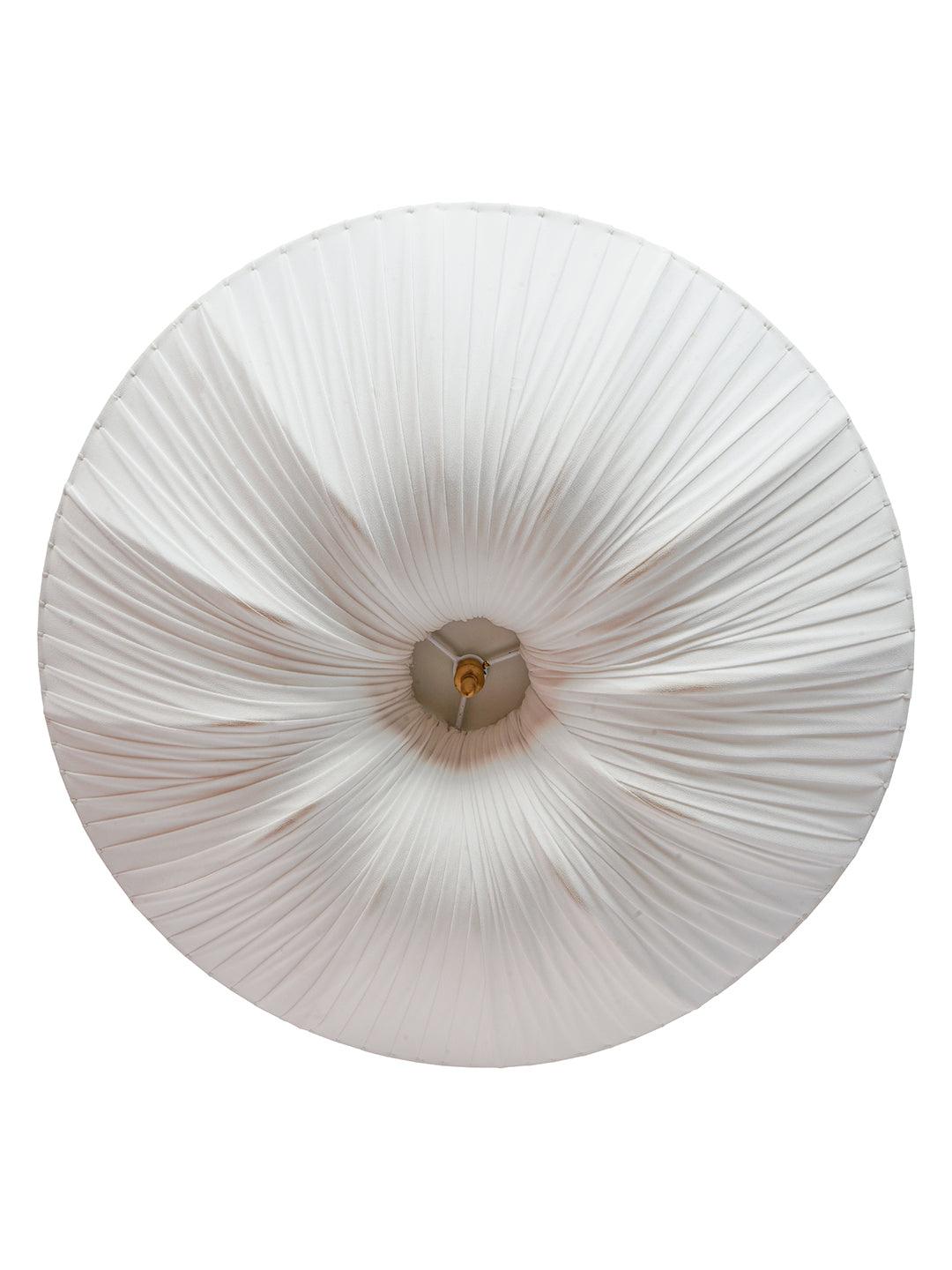 Pleated Fabric Saucer Pendant Light | Modern White Fabric Hanging Lamp Light for Living Room