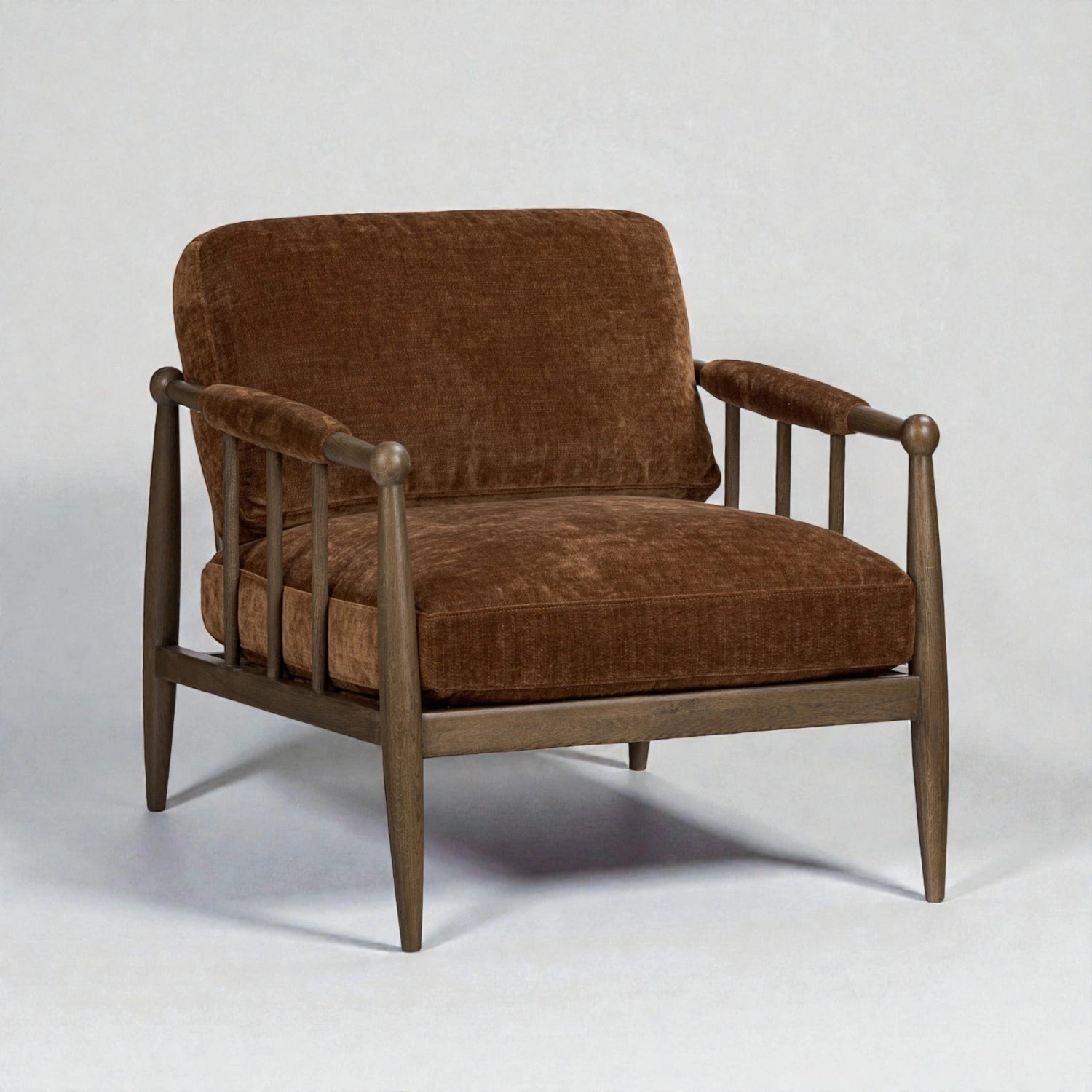 Wonder Solid Teak Wood Chair | Fabric Upholstery Arm Chair