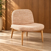 Shelf Single Seater Chair | Oak Wood, Birch Ply,Fabric
