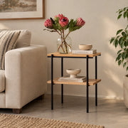 Ethan Mango Wood Side Table for Living Room | Modern Wooden End Table