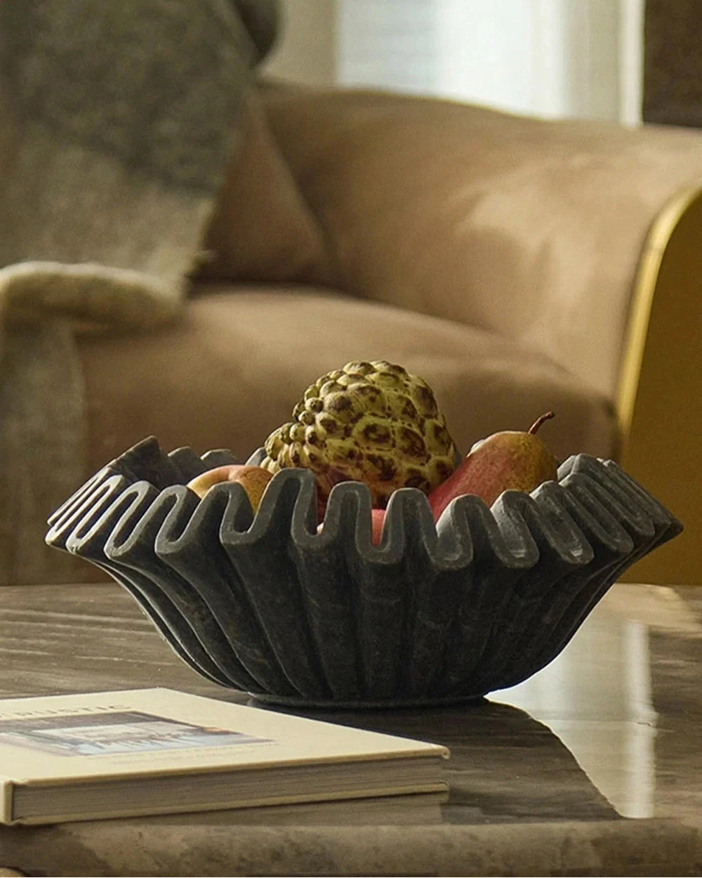 Frill Bowl | Black Marble