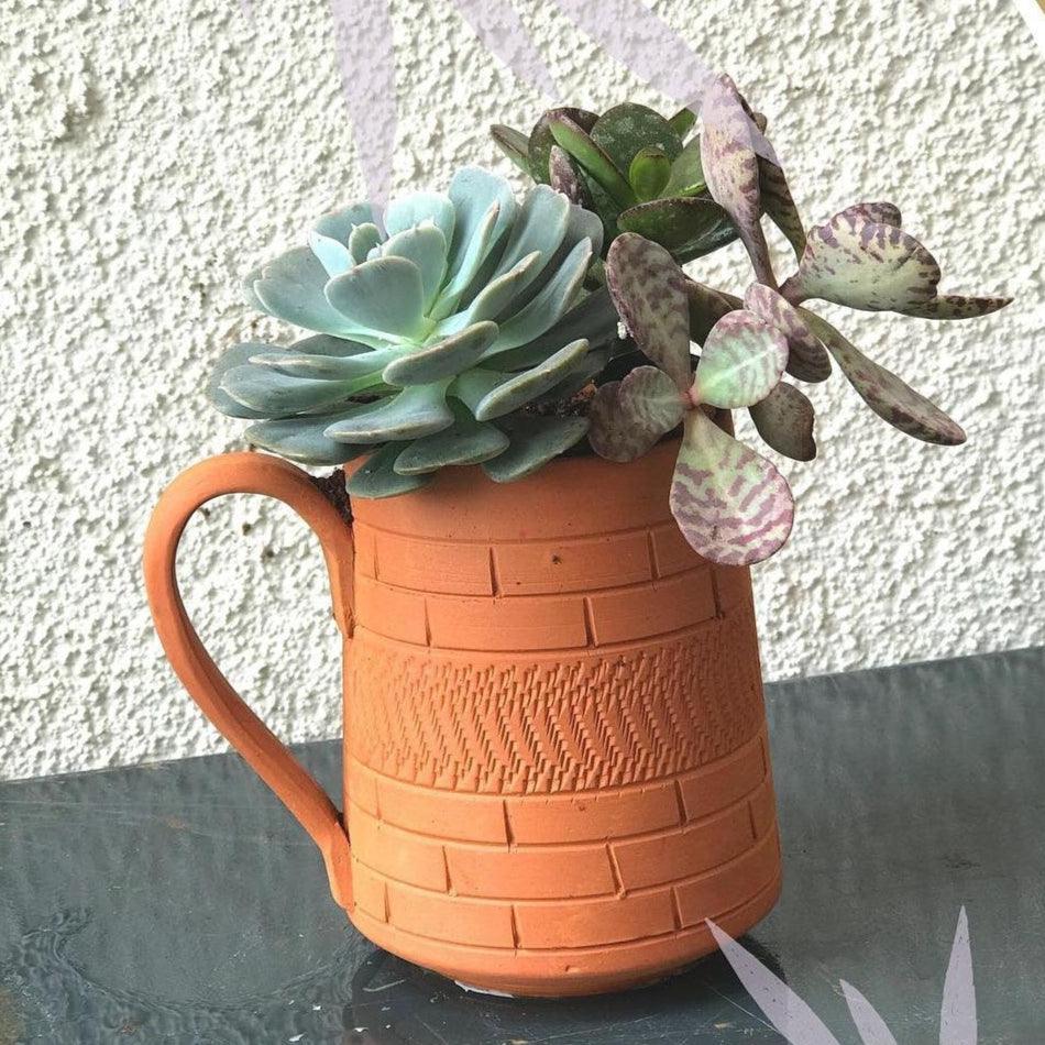 Elegant Coffee Mug Planter Set for Decorative Home Styling