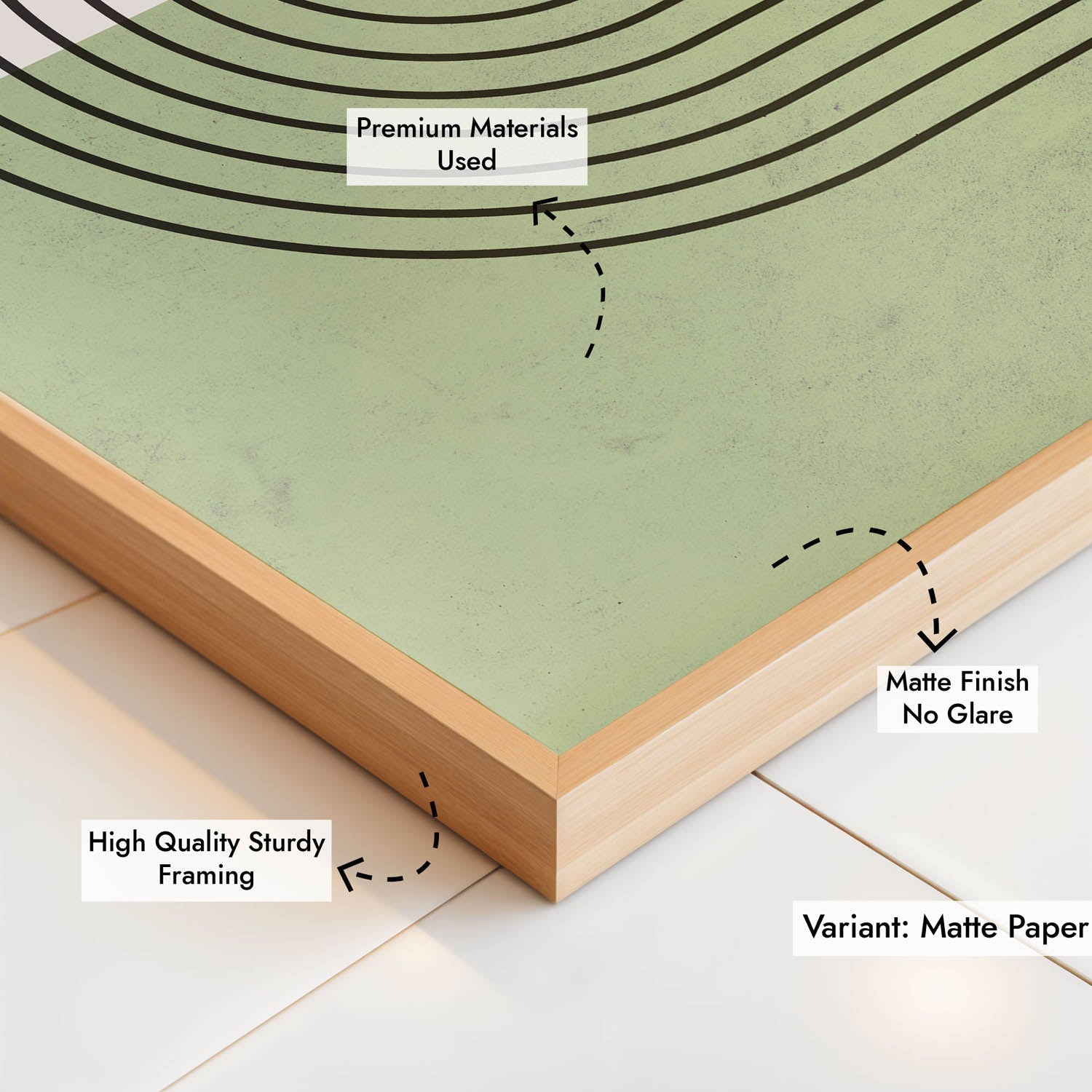 Cerchio Green Wall Painting