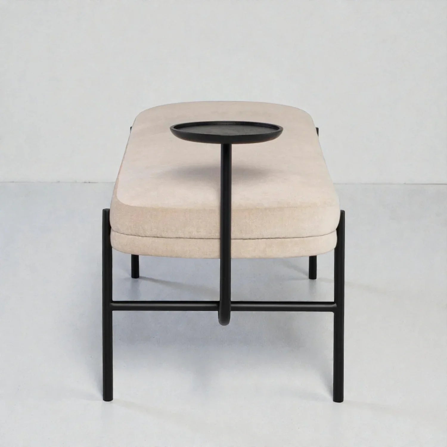 Arveth Metal Finish With Fabric Upholstery Bench