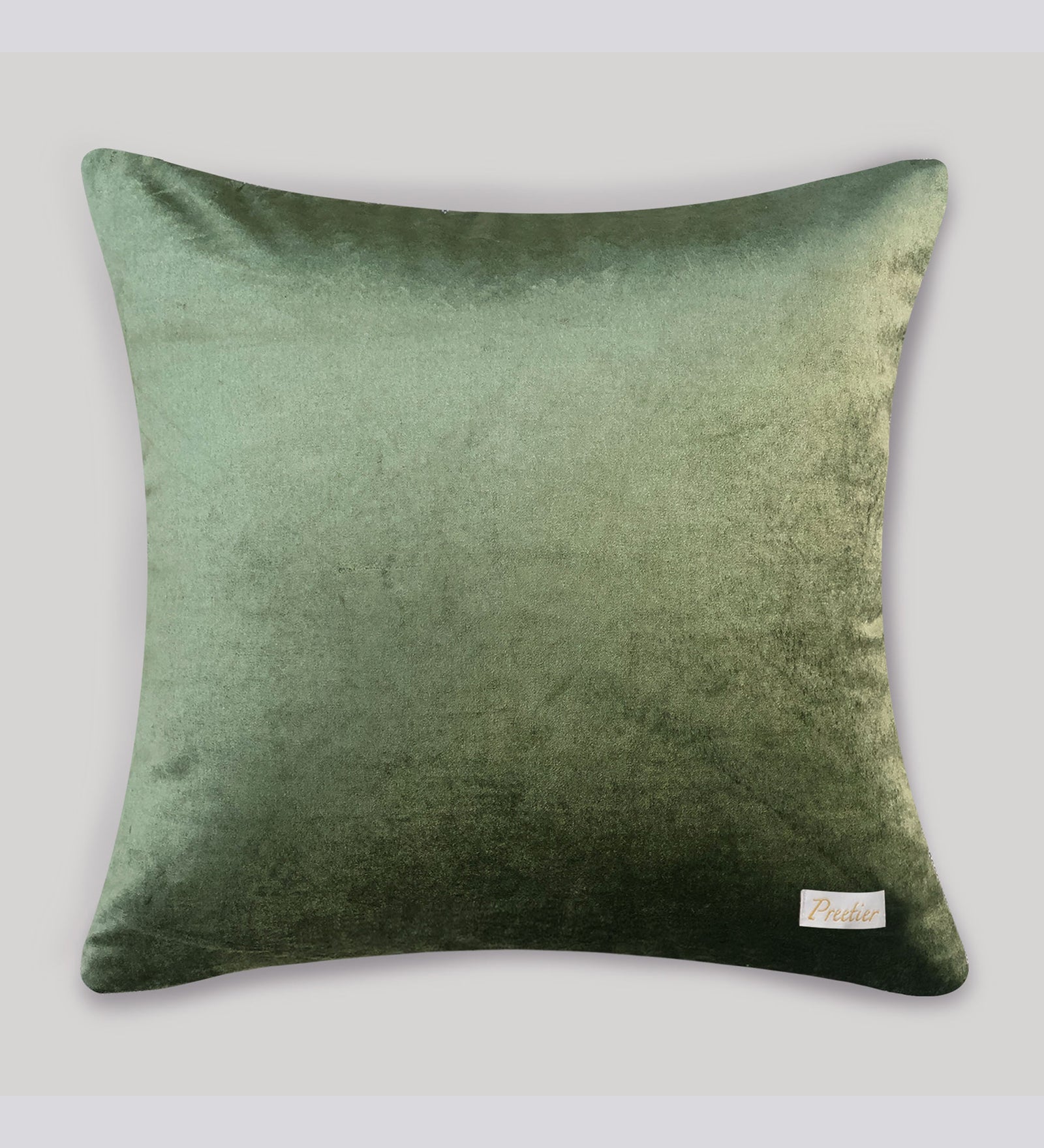 Mayur Jaal Embroidered Quilted Cushion Covers - Beige, 18 x 18