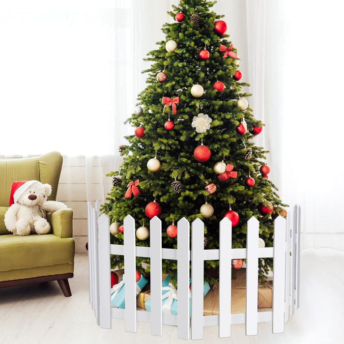 Christmas Tree Fences White Wooden Pack of 4