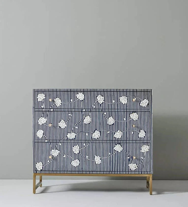 Inlay Chest of Drawer-Floral Blossom