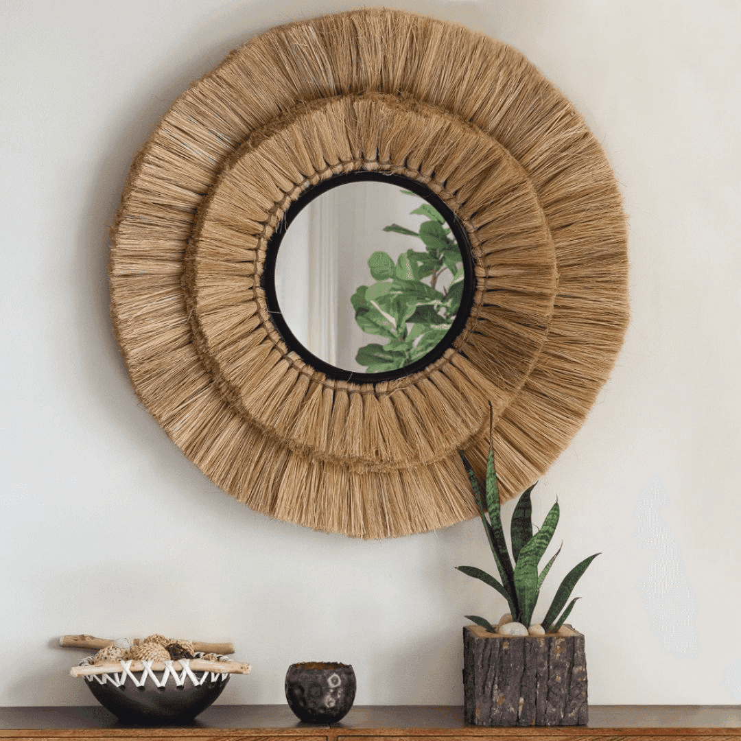 Sunburst Moonjh Grass Aesthetic Mirror | Decorative Wall Mirror - 1Pc
