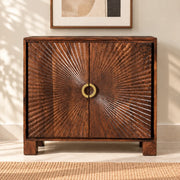 Zenray 2-Door Mango Wood Sideboard Cabinet | Modern Wooden Storage Cabinet