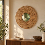 Cane Round Wall Mirror