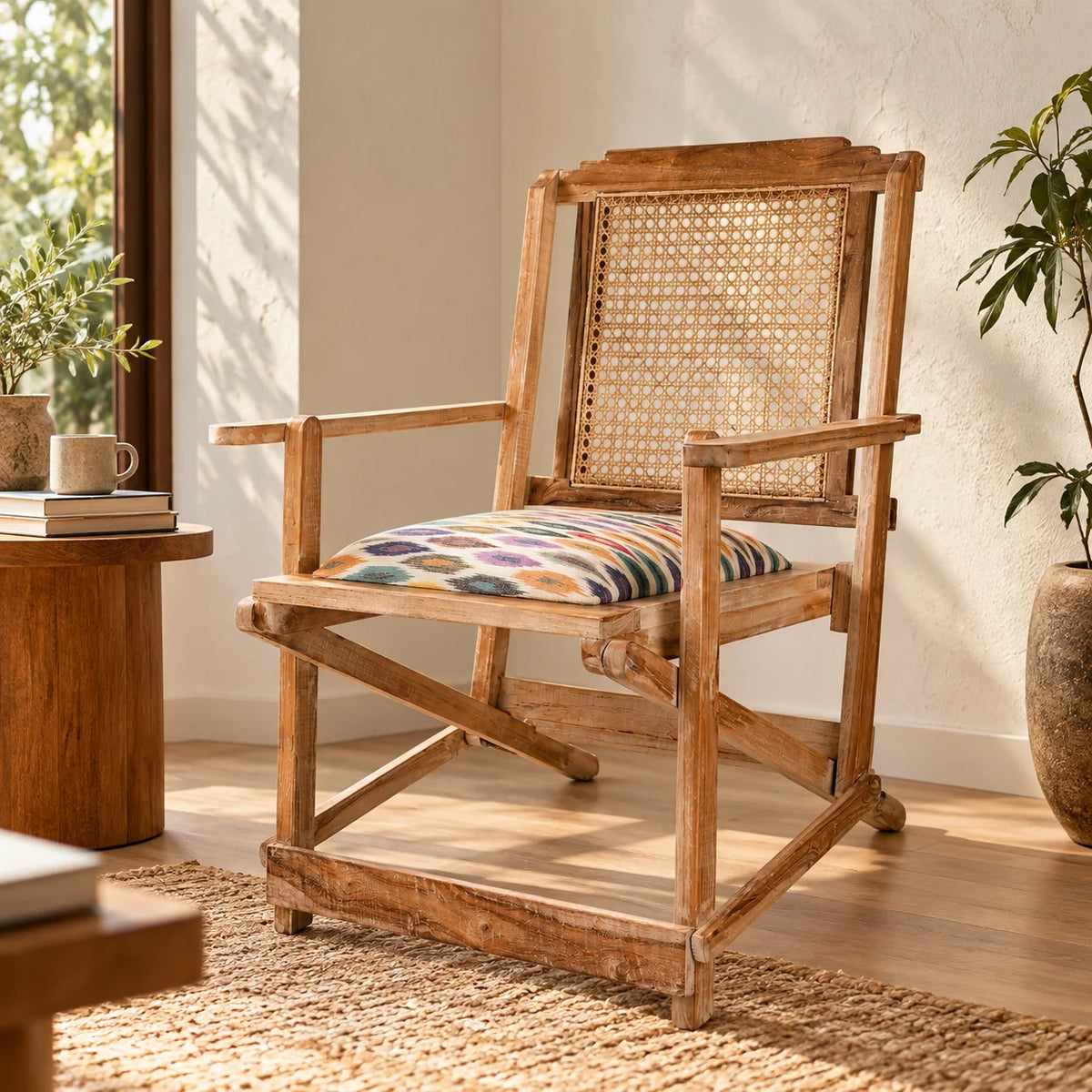 Egret Cane Armchair | Stylish Rattan & Bamboo Lounge Chair