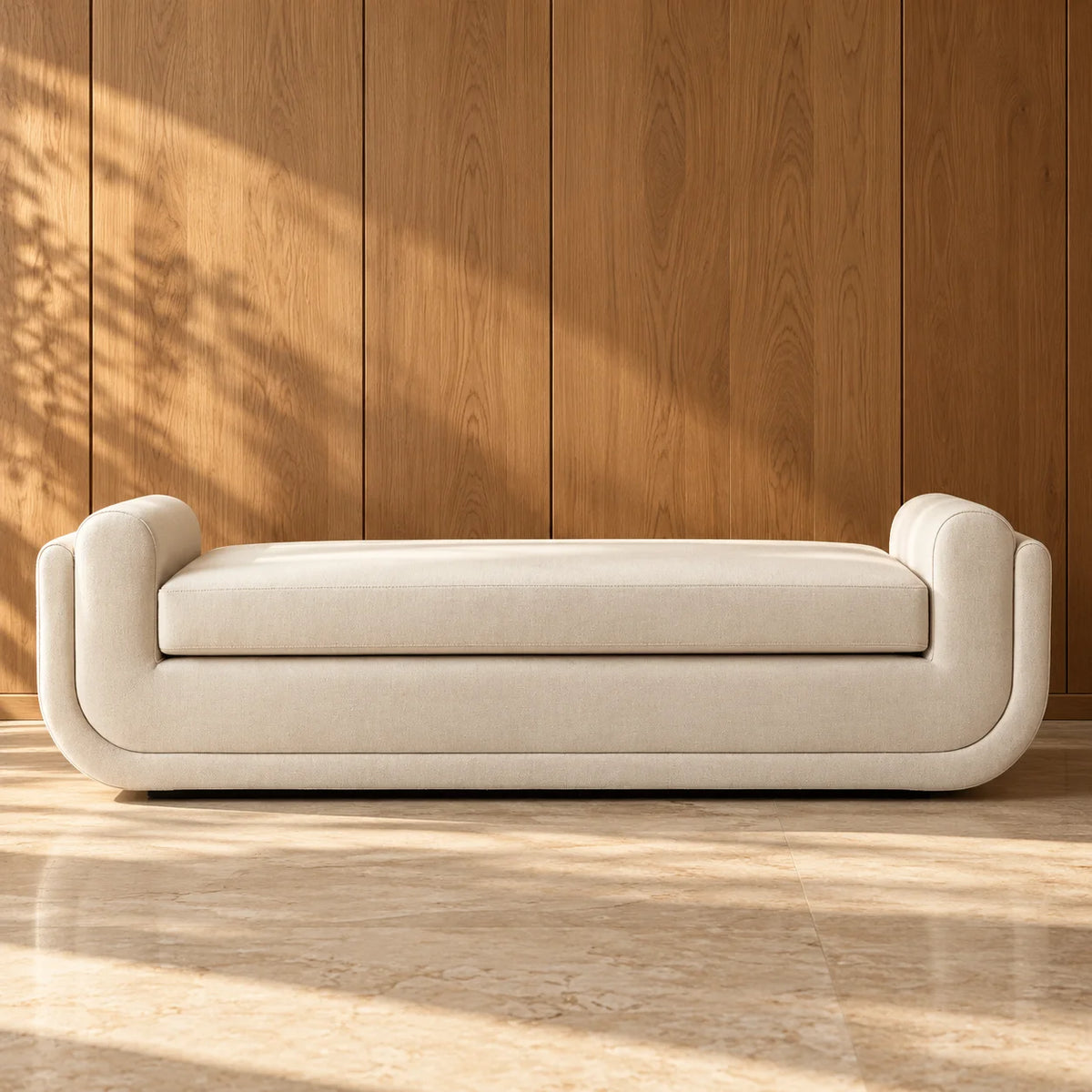 Sidron Teak Wood Base & Upholstery Bench