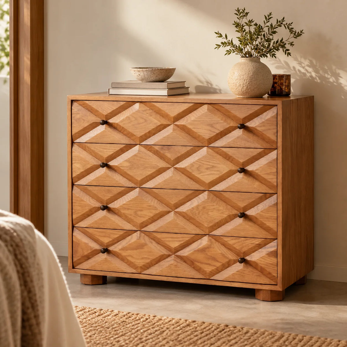Diamond Chest Of Drawer |  Mango Wood
