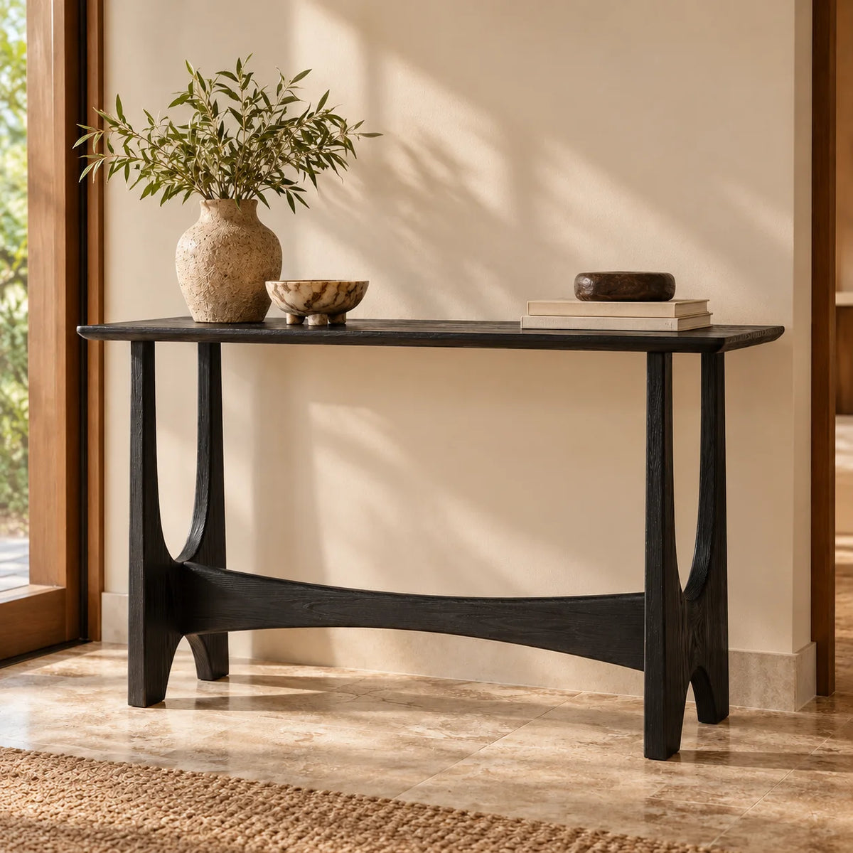 Solid Mango Wood Console Table for Entryway