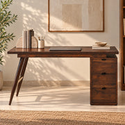 Scottsdale Teak Wood Study Table With Storage | Computer Table | Desk
