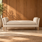 Slivor Ash Wood & Fabric Upholstery Bench
