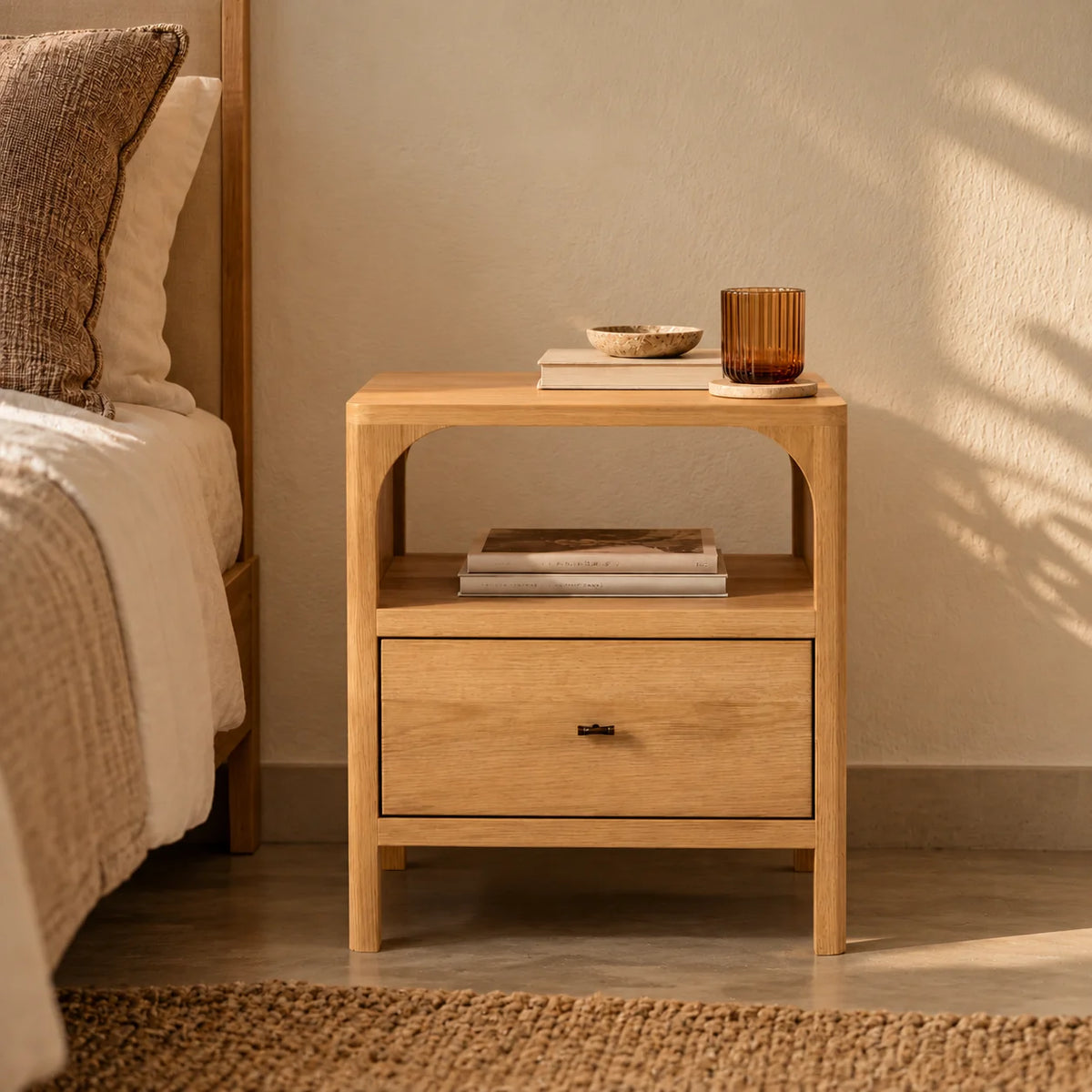 Olvara Oak Wood Bedside