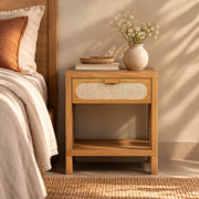Caldrex Ash Wood 1-Drawer Bedside