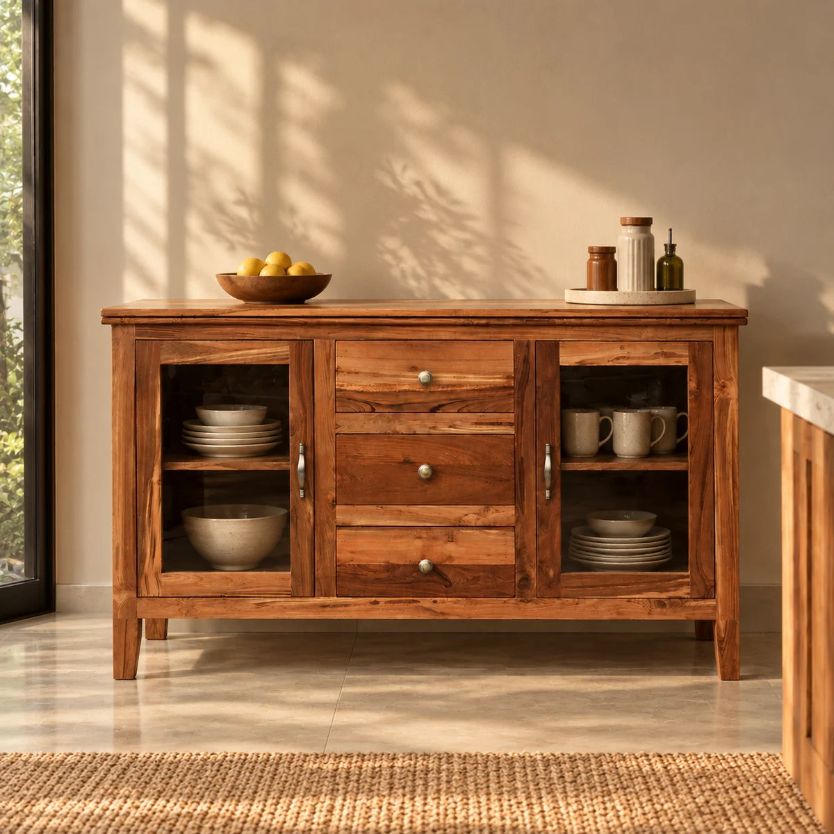 Signature Teak Wood Kitchen Cabinet