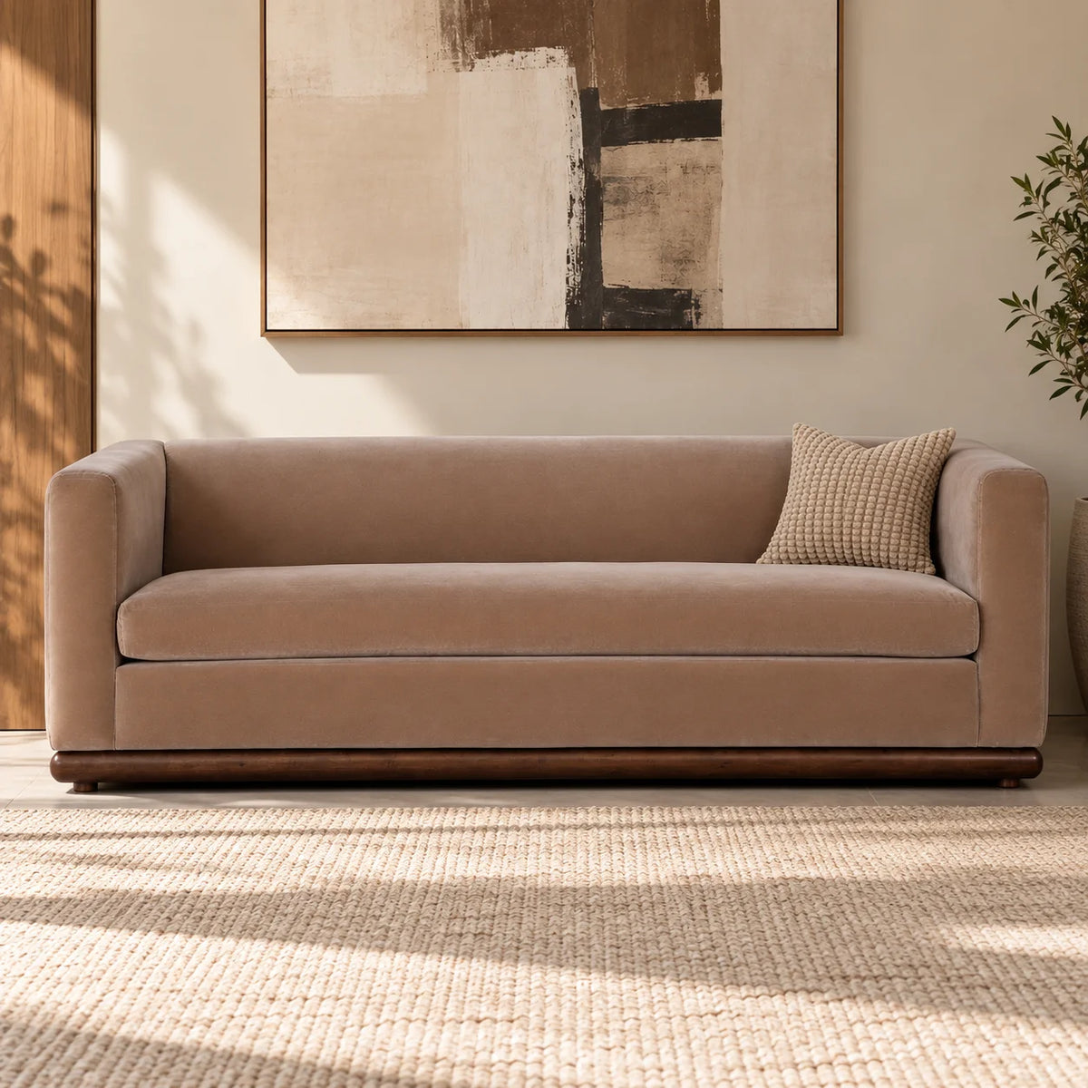 Alomond Luxurious Fabric Sofa | Solid Wood Sofa for Living Room