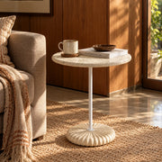 Modern Concrete Side Table | Minimalist Industrial Accent Table for Living Room & Bedroom