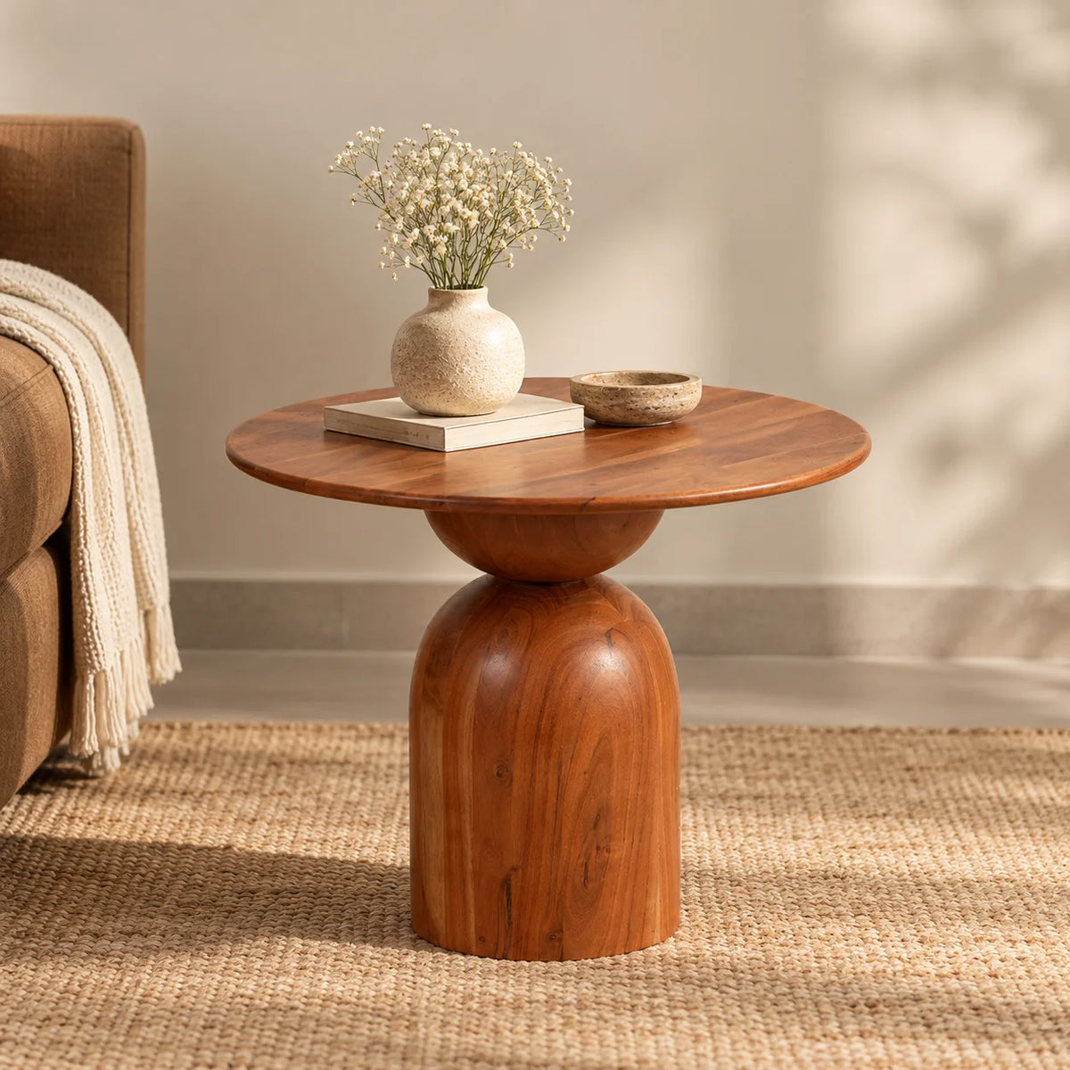 Abacus Coffee Table | Acacia Wood Center Table for Living Room | Designer Tea Table