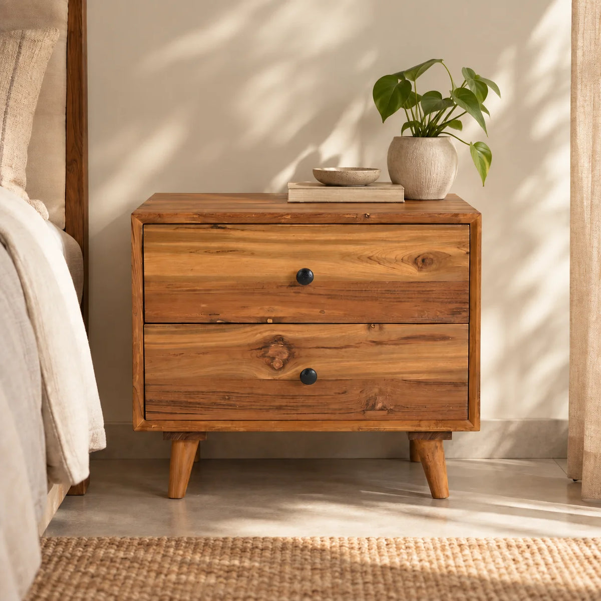 Monte Teak Wood Bedside
