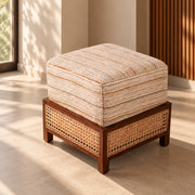 Zentique Cane Square Ottoman | Elegant & Stylish Cane Pouf