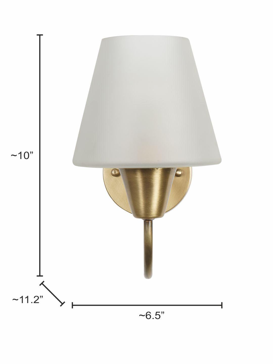 Gooseneck Brass Swivel Wall Sconce with Tapered Frosted Glass Shade