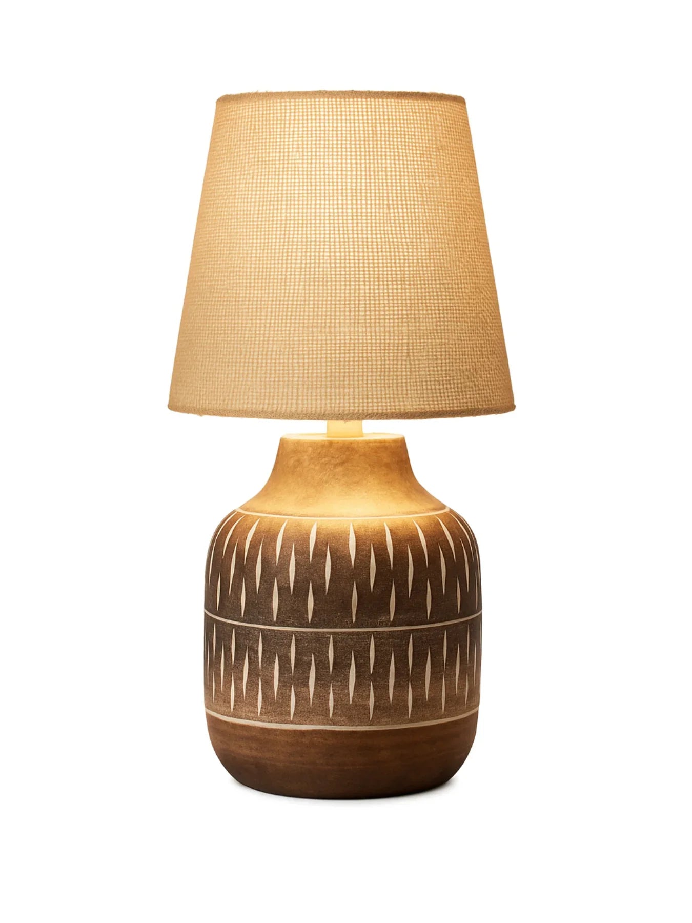 Wooden Table Lamp with Jute Shade