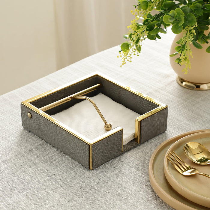 Opus Leather Napkin Cradle & Napkin Holder | Tissue Paper Box for Kitchen