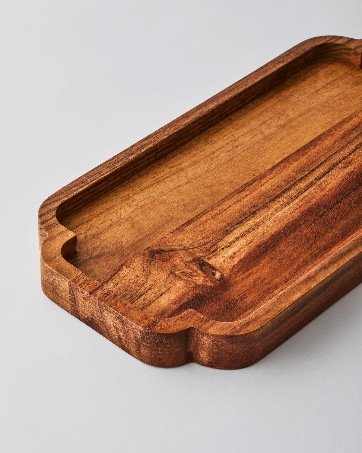 Acacia Wood Serving Tray | Wooden Serving Platter Snack Serving Tray