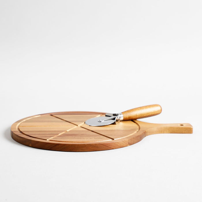 Crispin Wooden Pizza Board With Knife