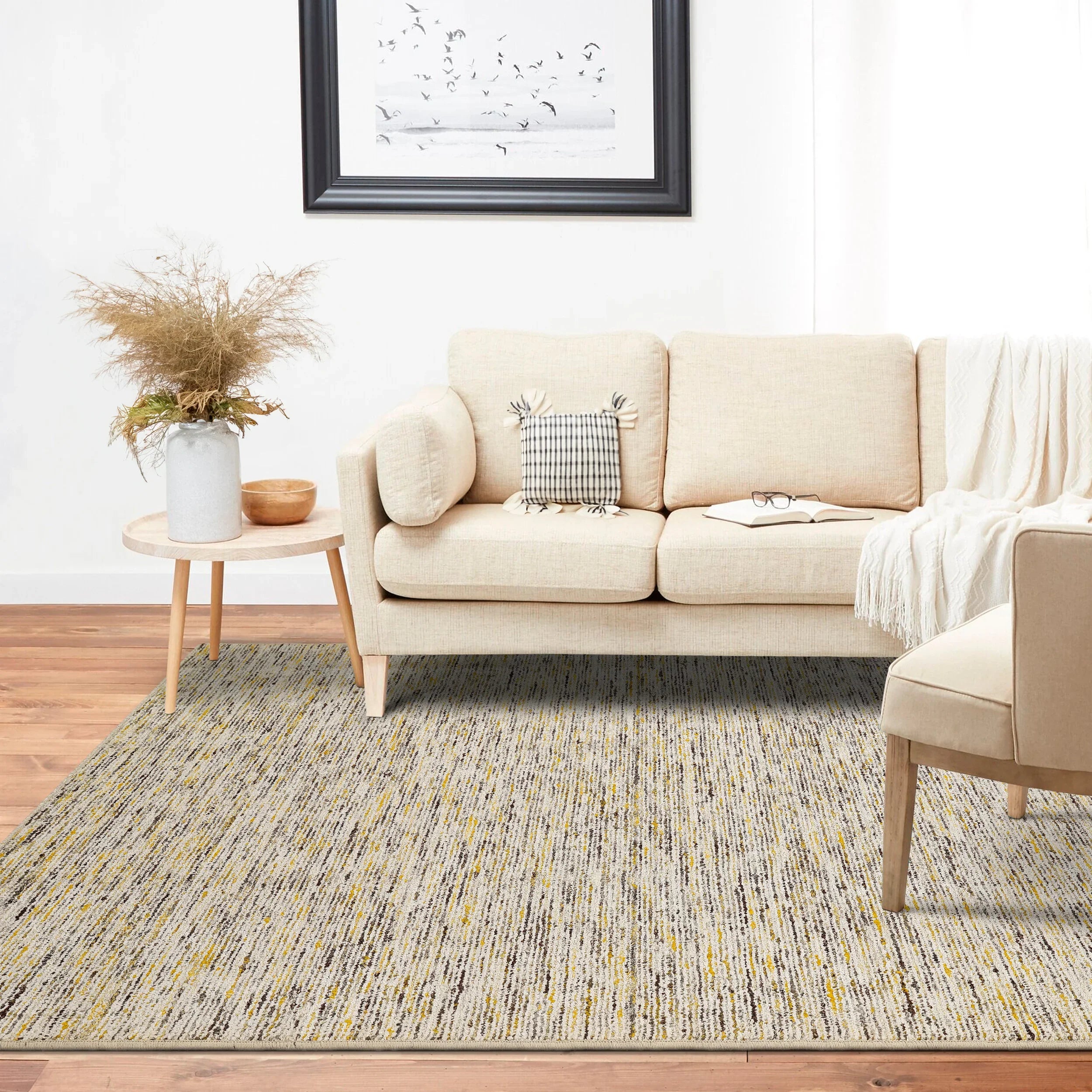 Hand-Loomed Luxury Carpet Rug for Bedroom/Living Area/Home with Anti Slip Backing With Kaleen's Signature Cotton Backing for Long Life Rectangle Ambient