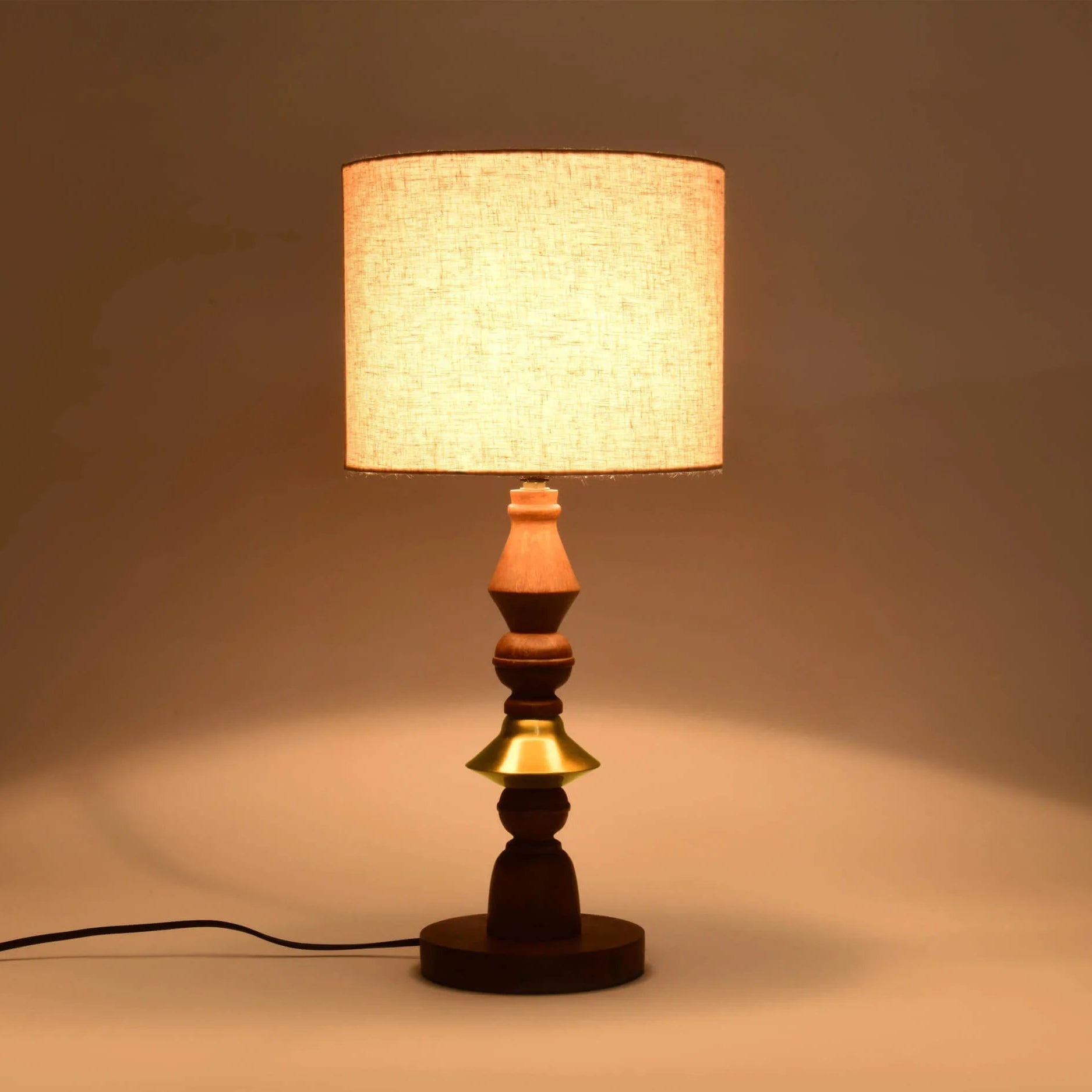 Jodha Table Lamp | Wooden & Linen Designer Lamp for Traditional and Modern Interiors