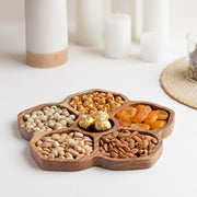 Floret Acacia Wood Snack Serving Platter cum Tray