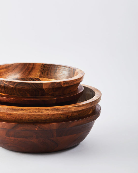 Wooden Serving Bowls (Dark Acacia)