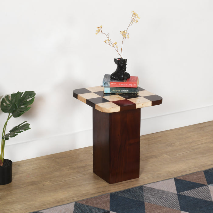 Chess Side Table for Living Room | Wooden Cocktail Table