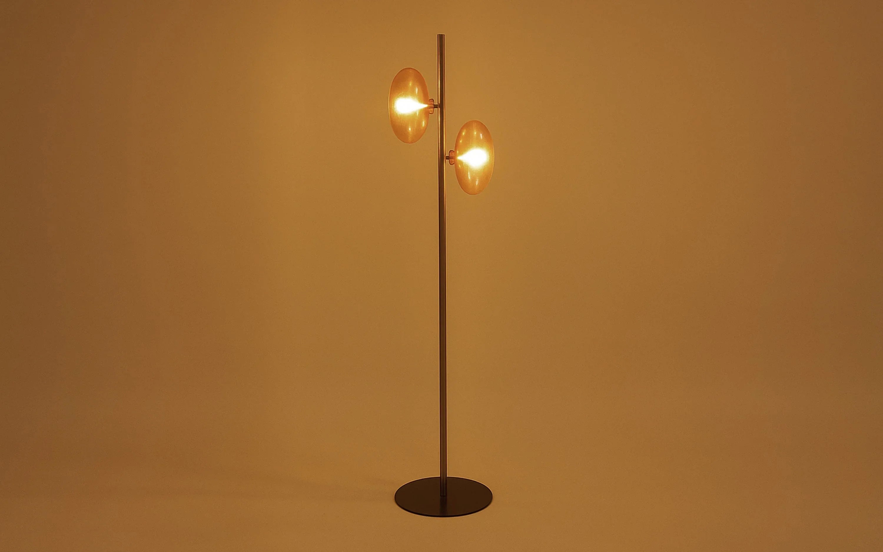 Astra Designer Floor Lamp with Amber Glass | Standing Lamp for Living Room