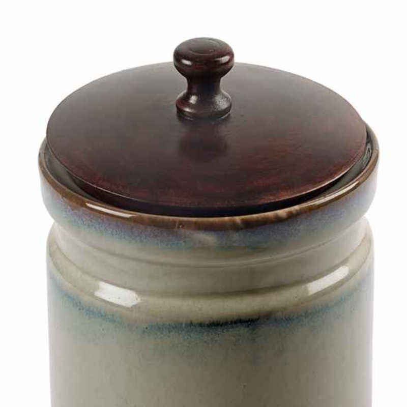 Corjuem Ceramic Storage Jar With Lid For Biscuit & Tea Sugar | Kitchen Essentials