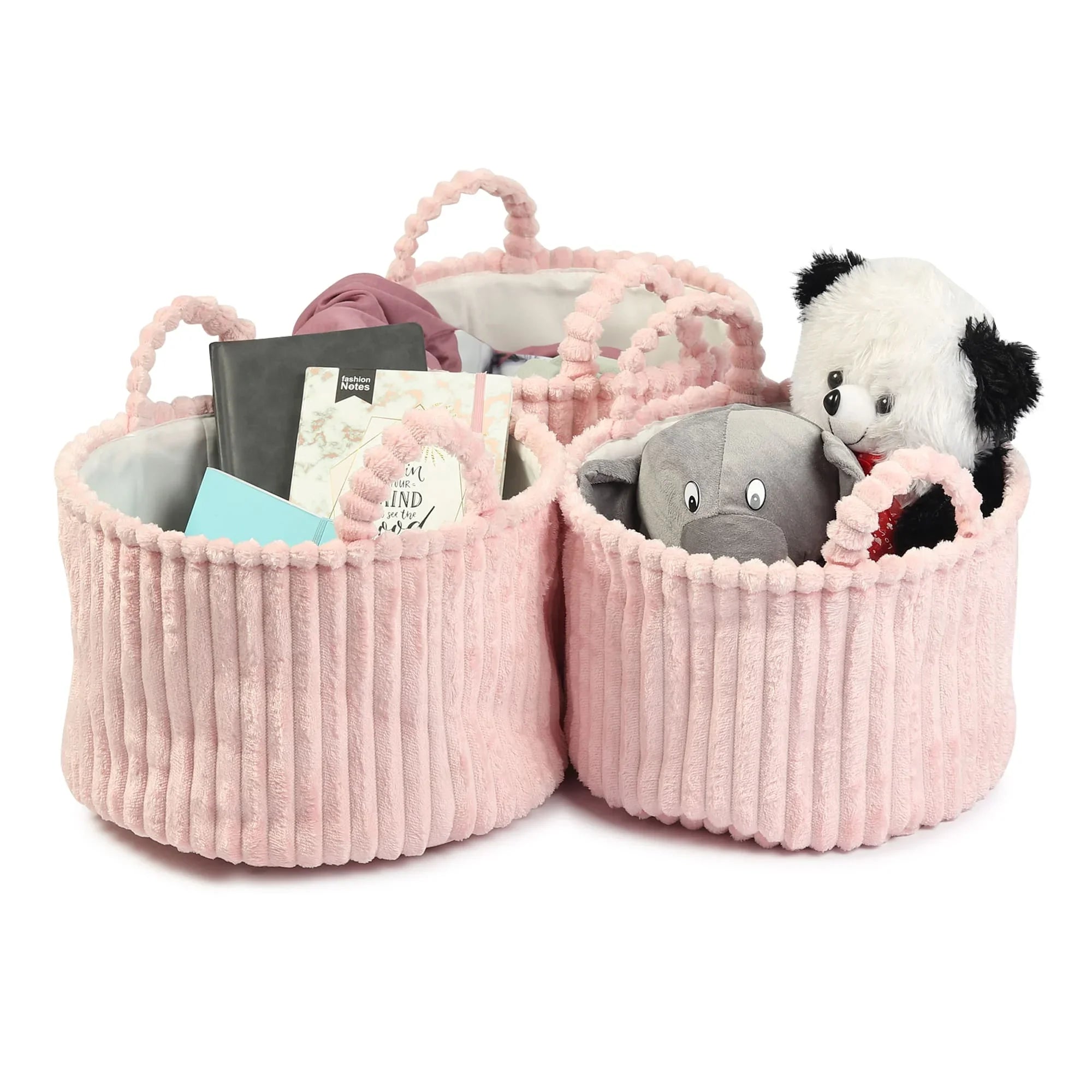 Cloud weave cloth basket Blush Pink Set of 3