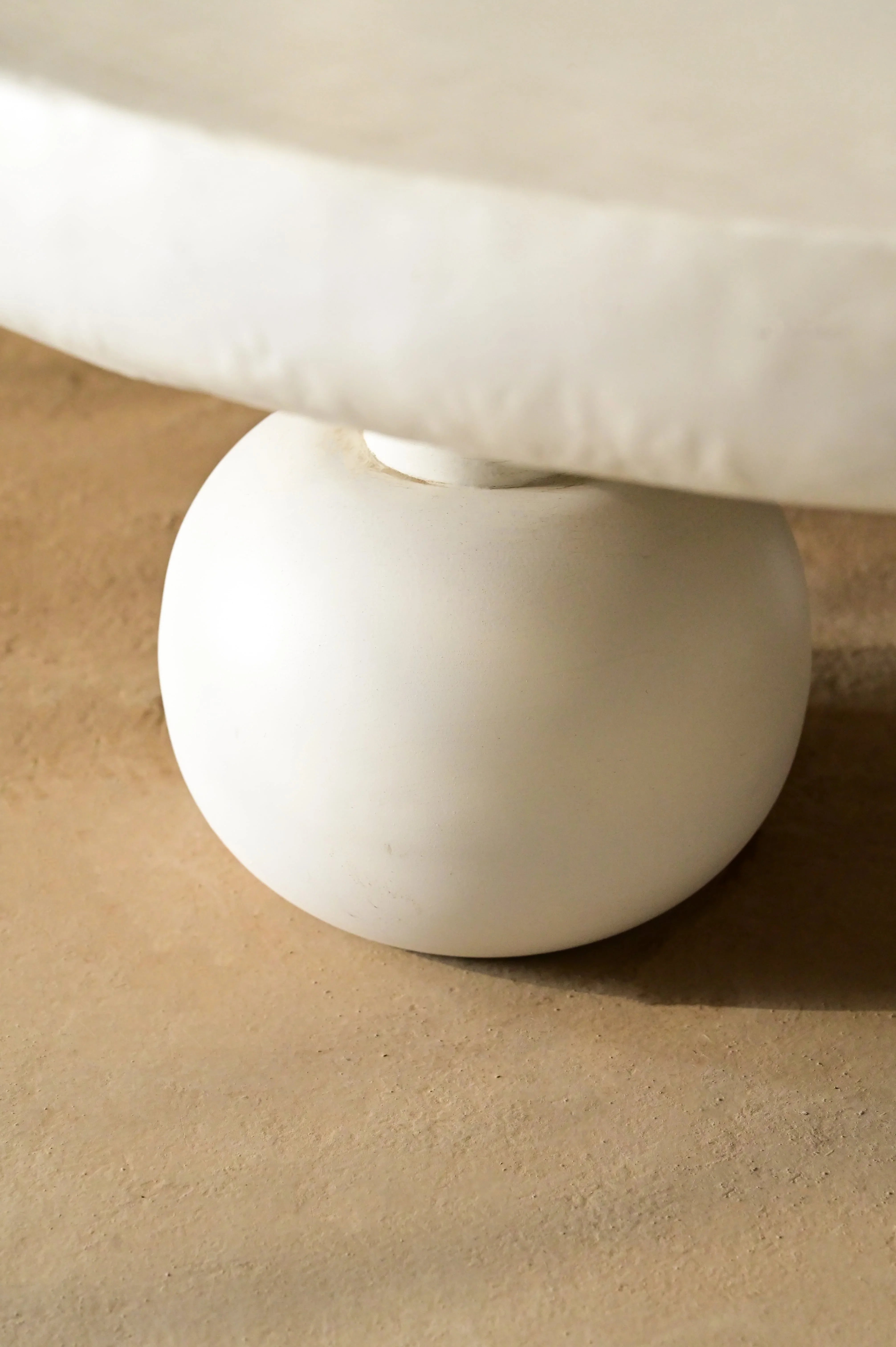 Haru White Coffee Table | Modern Round Center Table for Living Room