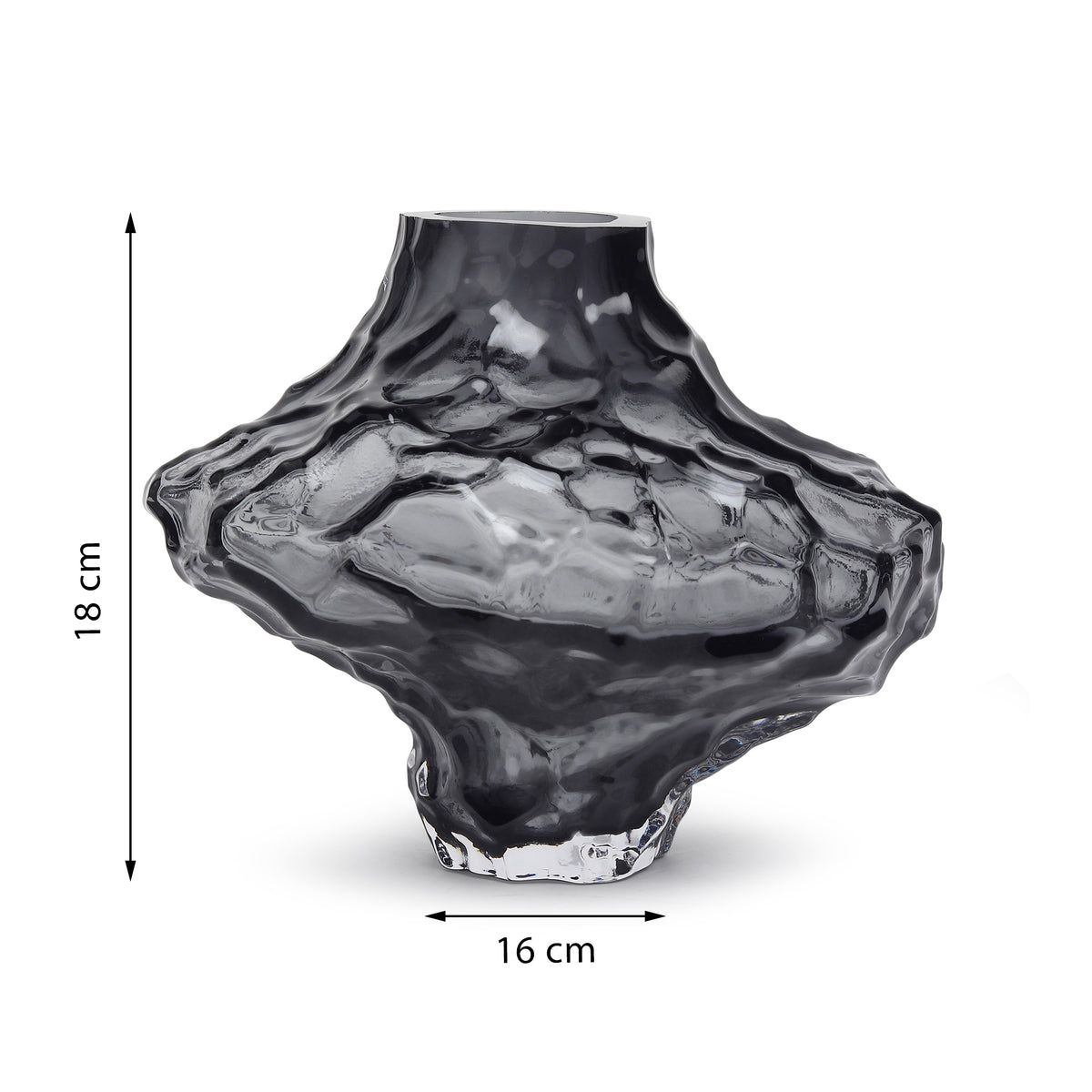 Magma Rise Black Crystal Vase — Large