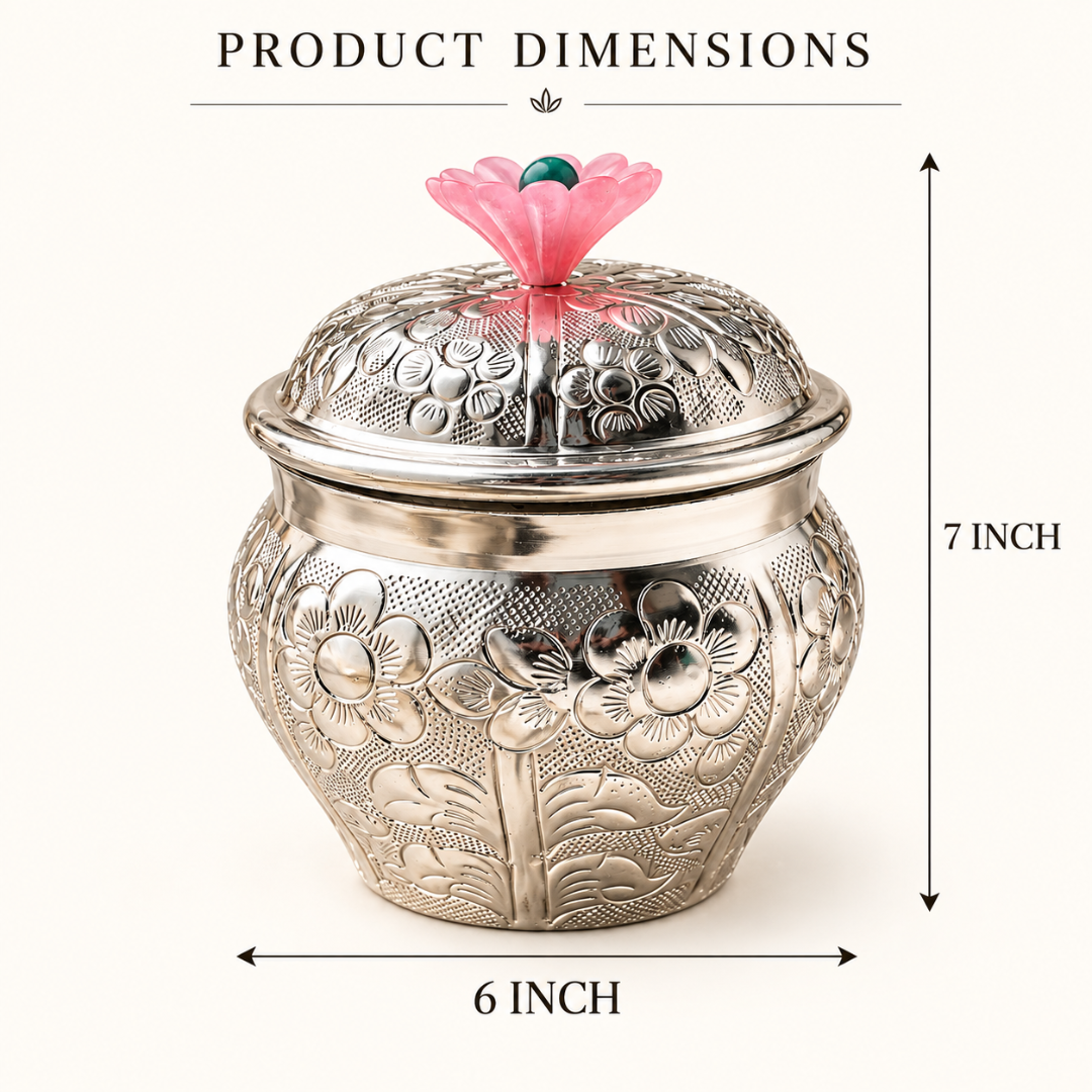 Silver-Plated Floral Trinket Box